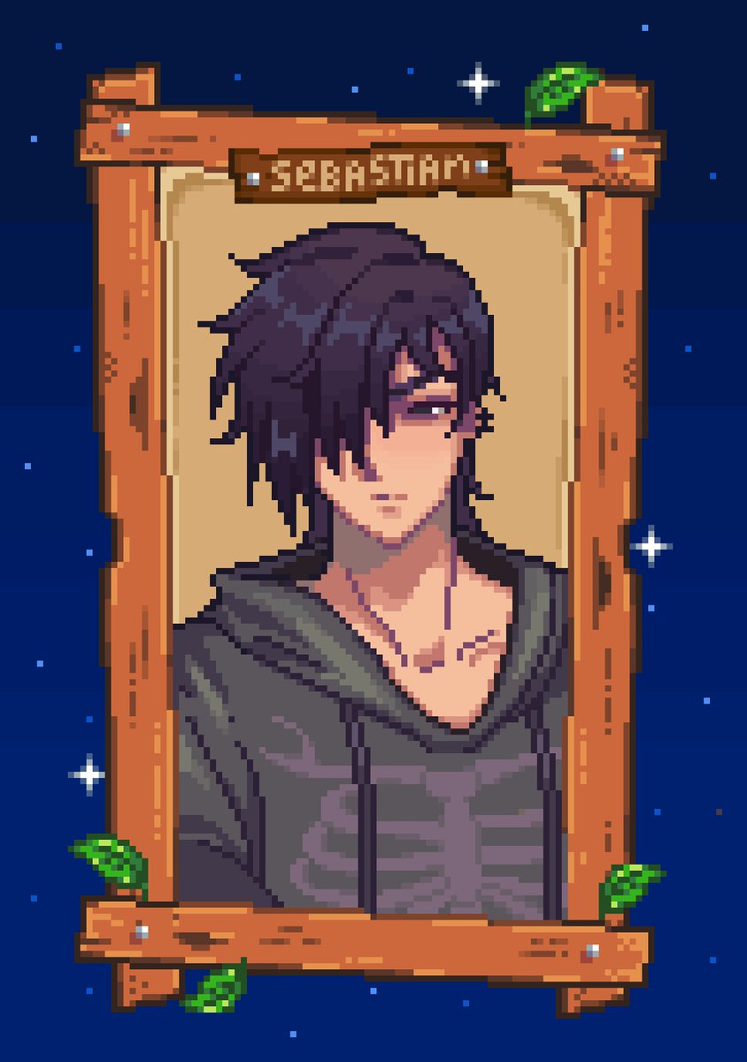 Sebastian in my style 🖤 #stardewvalley #pixelart