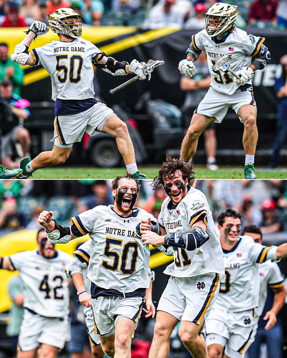 In their final collegiate game as teammates at Notre Dame, brothers Chris and Pat Kavanagh made sure it was a memorable one:

✅ 5 goals for Chris
✅ 6 assists for Pat
✅ Secured back-to-back national titles