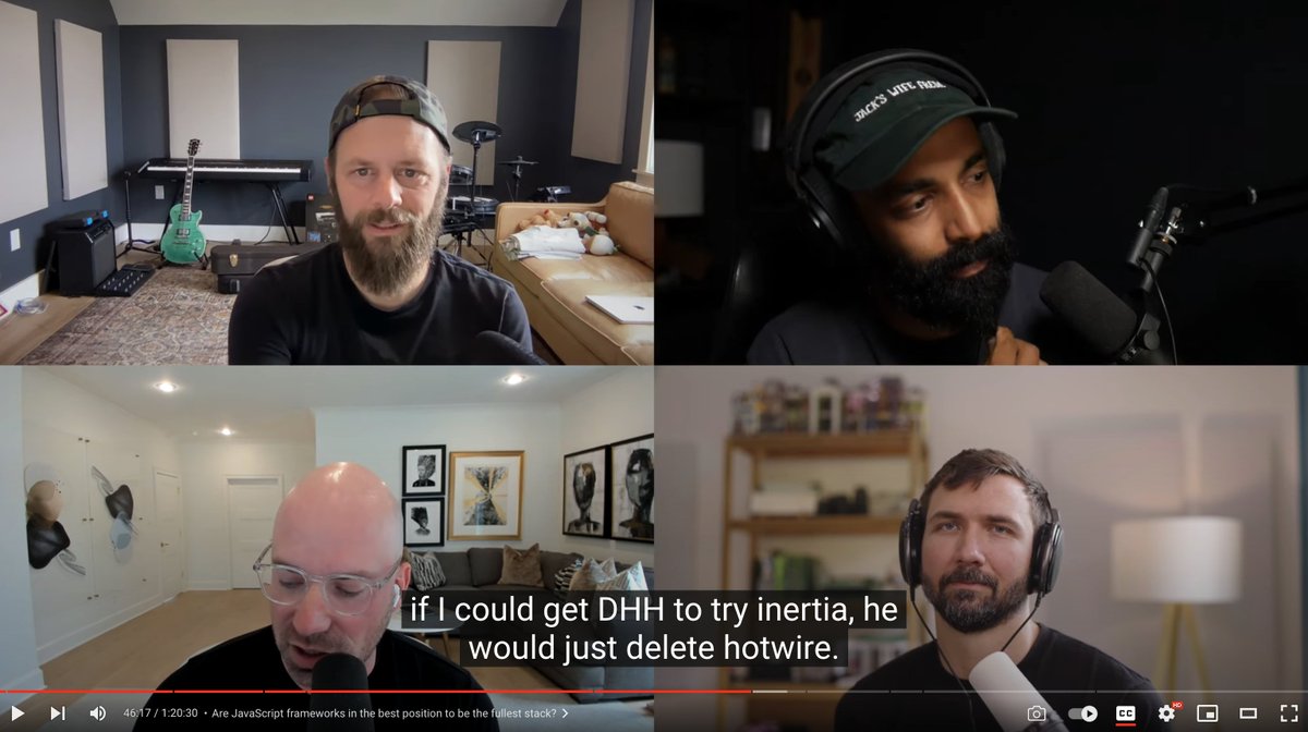 'if i could get @DHH to try inertia, he would just delete hotwire' - @taylorotwell