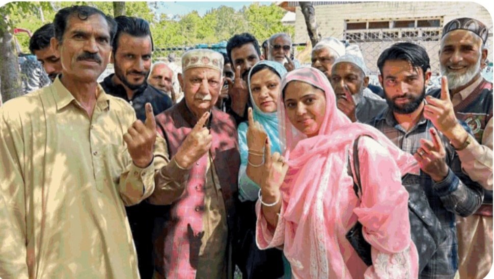 At 58.5%, Jammu & Kashmir records highest overall turnout in 35 years! #ModiHaiToMumkinHai