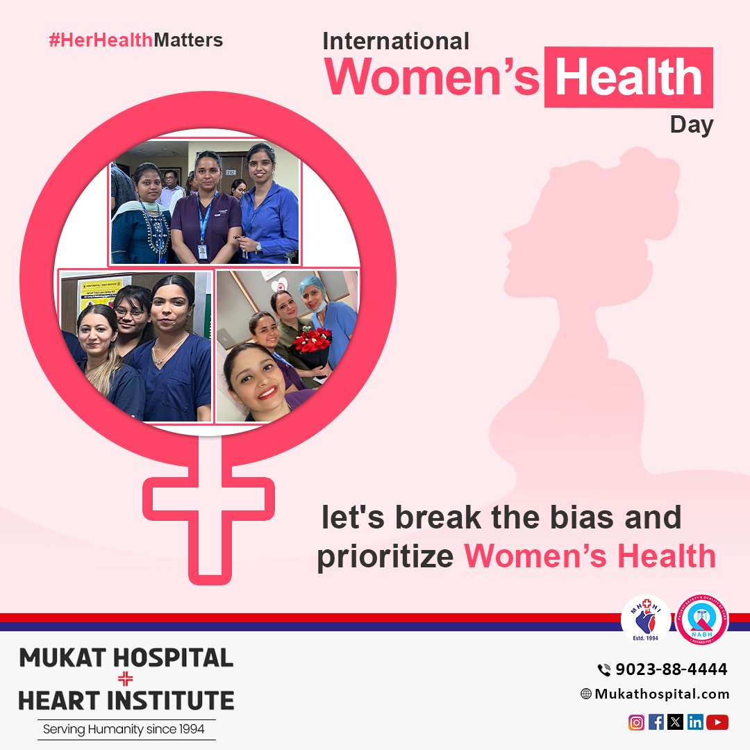 𝗜𝗻𝘁𝗲𝗿𝗻𝗮𝘁𝗶𝗼𝗻𝗮𝗹 𝗪𝗼𝗺𝗲𝗻'𝘀 𝗛𝗲𝗮𝗹𝘁𝗵 𝗗𝗮𝘆🚺 - Let's break the bias and prioritize women's health.

#herhealthmatters #womens #womenshealthday #womenempowerment #women #strongwomen #post #like #follow #health #healthychoices #chandigarh #mukathospital