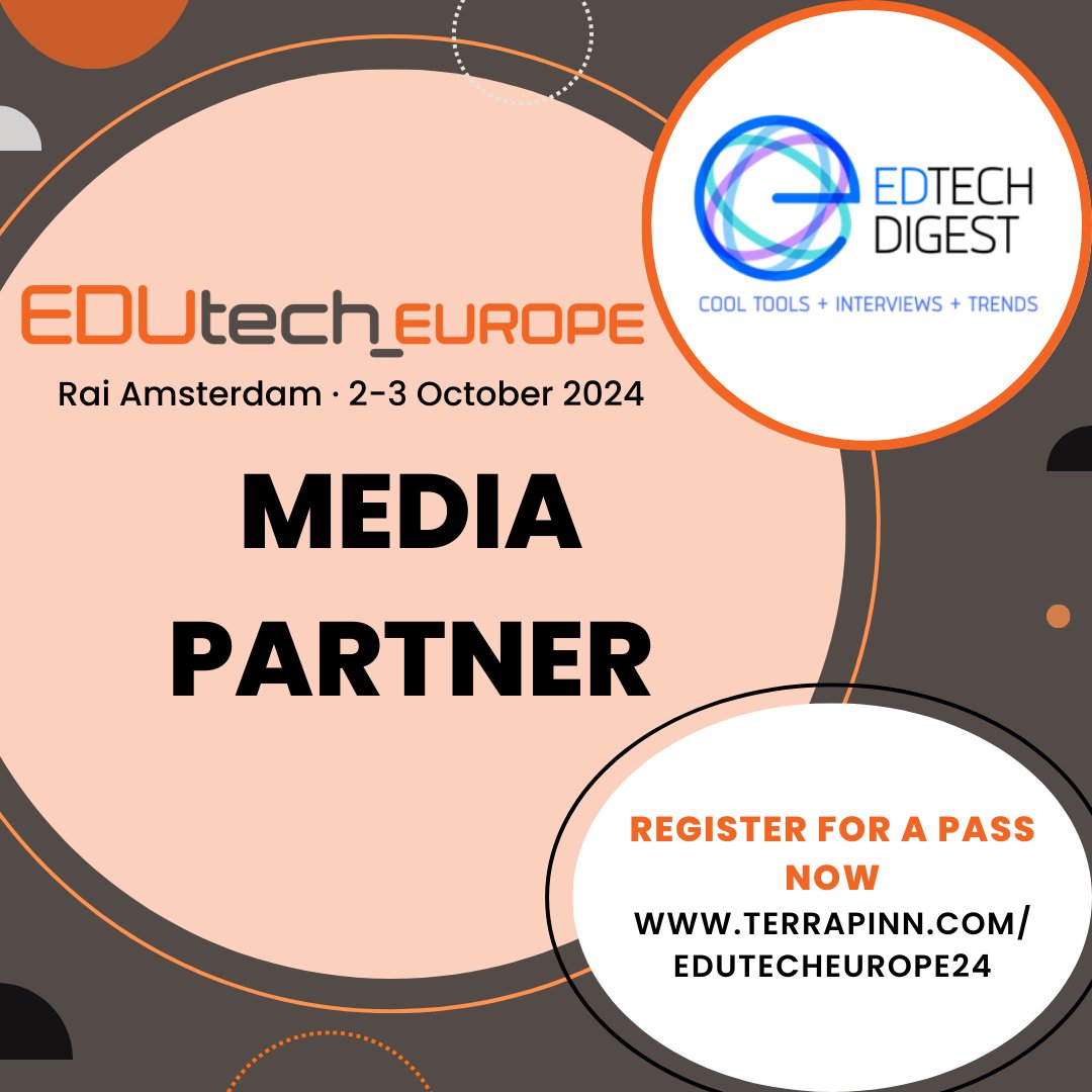 #EDUtechEurope joins hands with EdTech Digest, our 2024 media partner.  EdTech Digest, a leading source of cool tools, interviews, and trends showcasing the future of learning. Join EDUtech Europe for more education & EdTech stories: bit.ly/3S11E5A