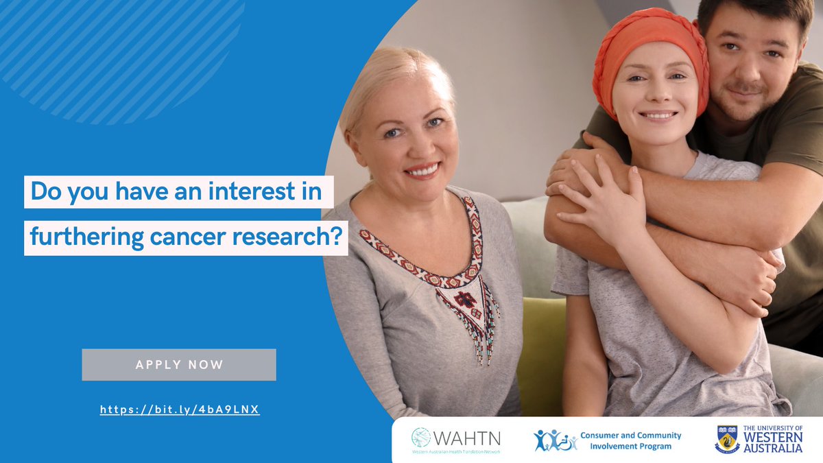 We are looking for 4 members with lived experience of #cancer to join a Consumer Advisory Group to provide important consumer perspectives for research directions & priorities at the Australian Centre for #RNA #Therapeutics in Cancer. Apply👉bit.ly/4bA9LNX by 18/7