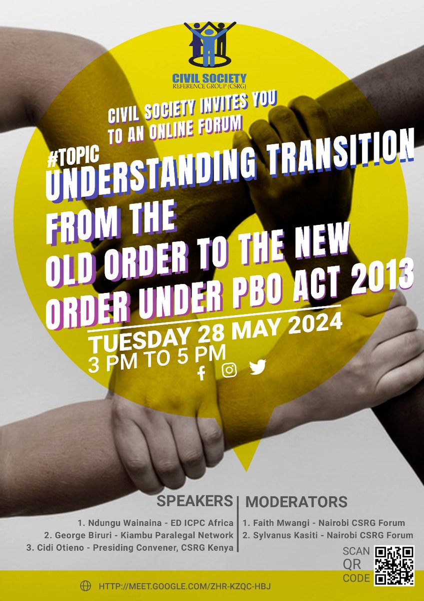 There is a need for a civic education plan on the Act. For this and more join us today at 3pm via meet.google.com/zhr-kzqc-hbj to learn more #PBOActHuru #FreePBO @NdunguWainaina @BiruriGeorge @cidioti @NLinKenya @SwedeninKE @rachaelmwiks @UNDPKenya @ngoboardkenya @InteriorKE @hivos