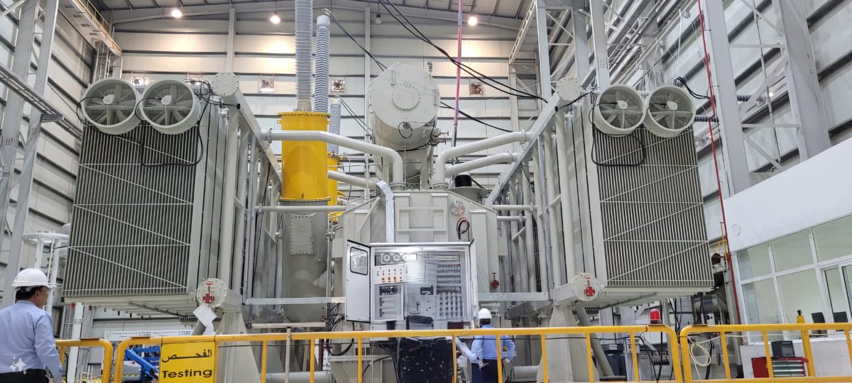 #voltamp_energy has achieved a significant #milestone by successfully manufacturing and testing the largest generator transformer in the GCC region, with a capacity of 420 MVA and a 33/400 kV rating, that was produced in a record six months to meet urgent customer demand.