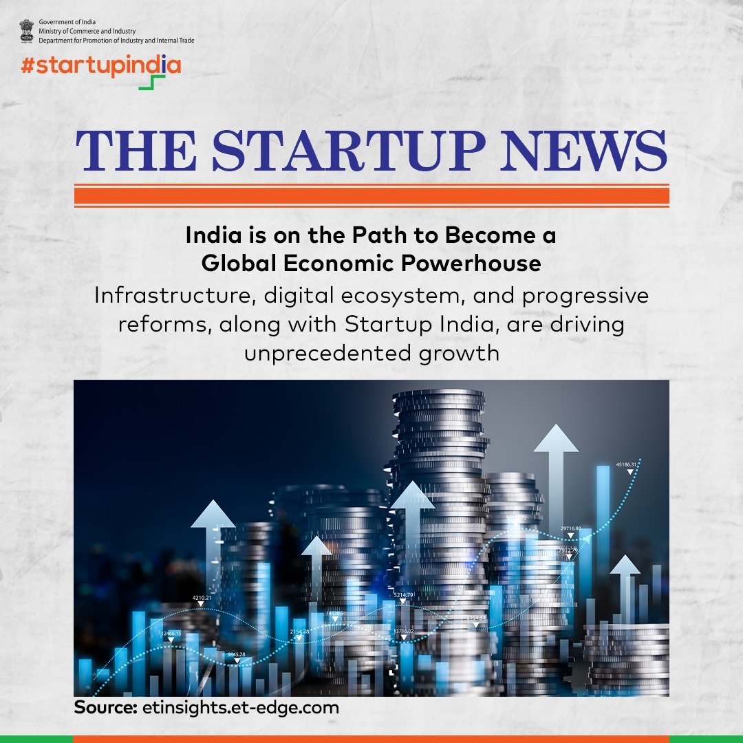 India's journey towards global economic dominance is gaining momentum! The rise of #StartupIndia adds another dimension, fostering #innovation and entrepreneurship across the nation. Read more: bit.ly/4dPOrWt @DPIITGoI #DPIIT #IndiaEconomicGrowth #GlobalDevelopment