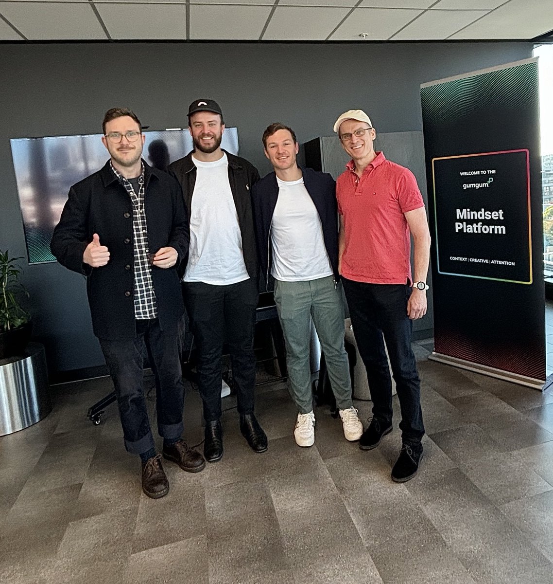 This morning, we were treated to our first look at the fresh new GumGum brand! 

Thanks to Jimmy for swinging by and giving us a sneak peek at what’s new. We look forward to some exciting collaborations ahead! 🤝

#HalfDome #GumGum #BrandLaunch #Rebrand #DigitalAdvertising
