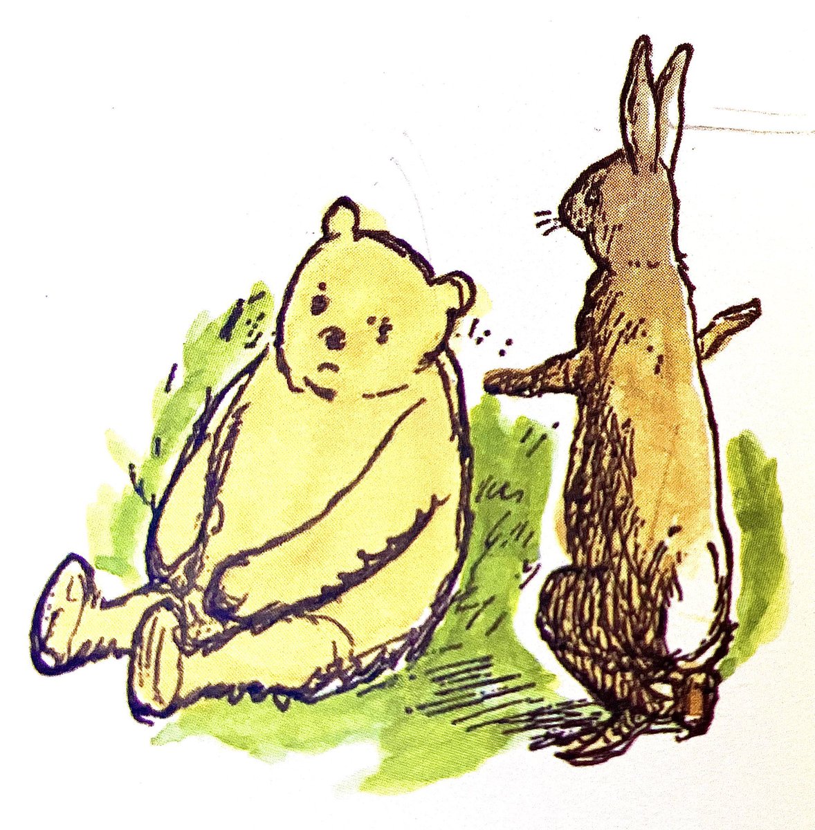 “Hello, Pooh,” said Rabbit.
“Hallo, Rabbit,” said Pooh dreamily.
“Did you make that song up?”
“Well, I sort of made it up,” said Pooh. It comes to me sometimes.”
“Ah!” said Rabbit, who never let things come to him, but always went and fetched them. ~A.A.Milne #TuesdayThoughts