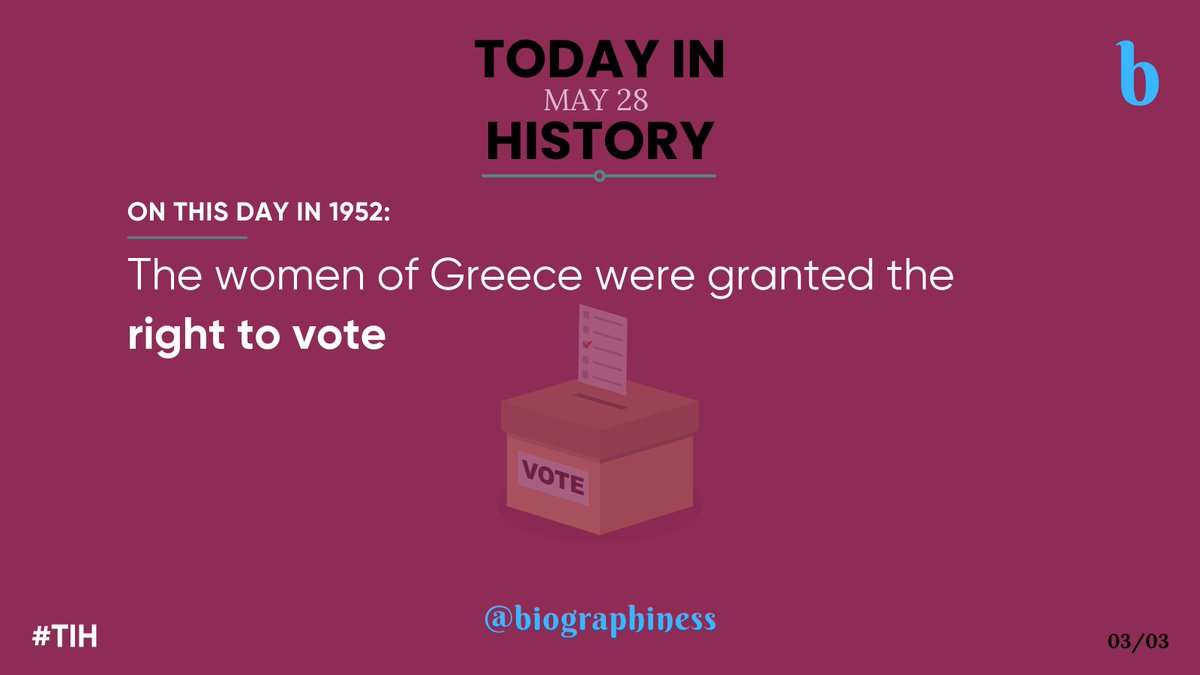 On May 28, when the Sun played hide and seek, Chrysler’s horsepower met luxury, and Greek women cast their votes for progress!🌓🚗🗳️
Follow👉 @biographiness

#Biographiness #Biograghines #TodayInHistory #TIH #OnThisDay #OTD #HistoryEvents #DailyHistory #HistoryFacts #May28