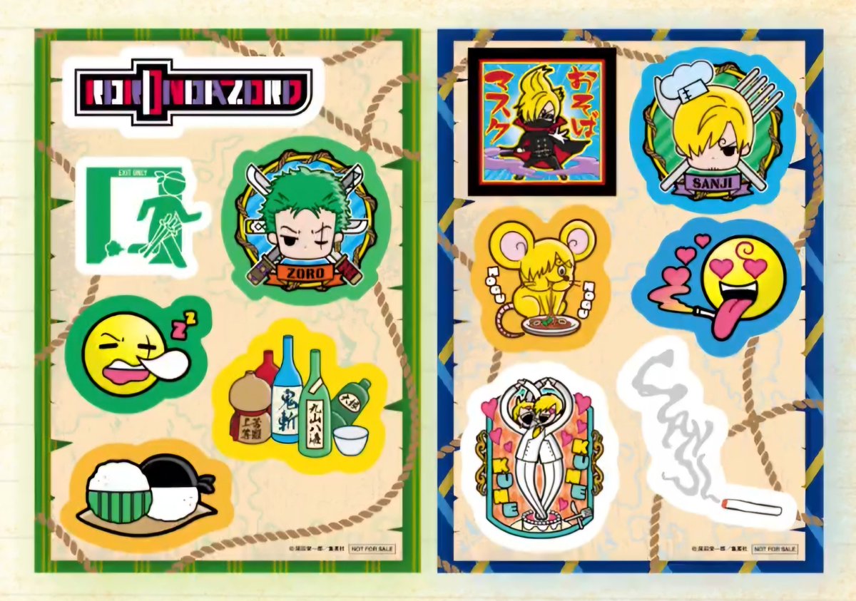 Zoro and sanji upcoming character stickers 💚💙 They're so cute 😭💕