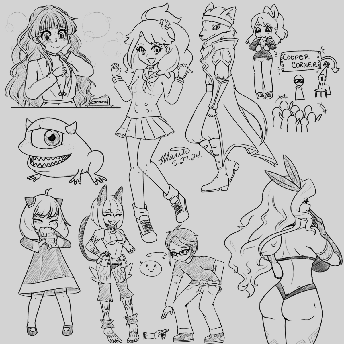 marisa_petersen's tweet photo. Thank you all for coming to Marzi Monday requests!! If you want to see all the drawings separately, then you better be in the discord. 😎 https://t.co/VQzkuYBvZw