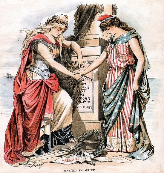 @Ahab4K The personifications of Germany (Germania) and America (Lady Columbia) 'United in Grief,' on the cover of Puck magazine circa 1889.

Shows of kinship between the two nations were quite common in print media before anti-German hysteria wiped much of it from our national conscious.