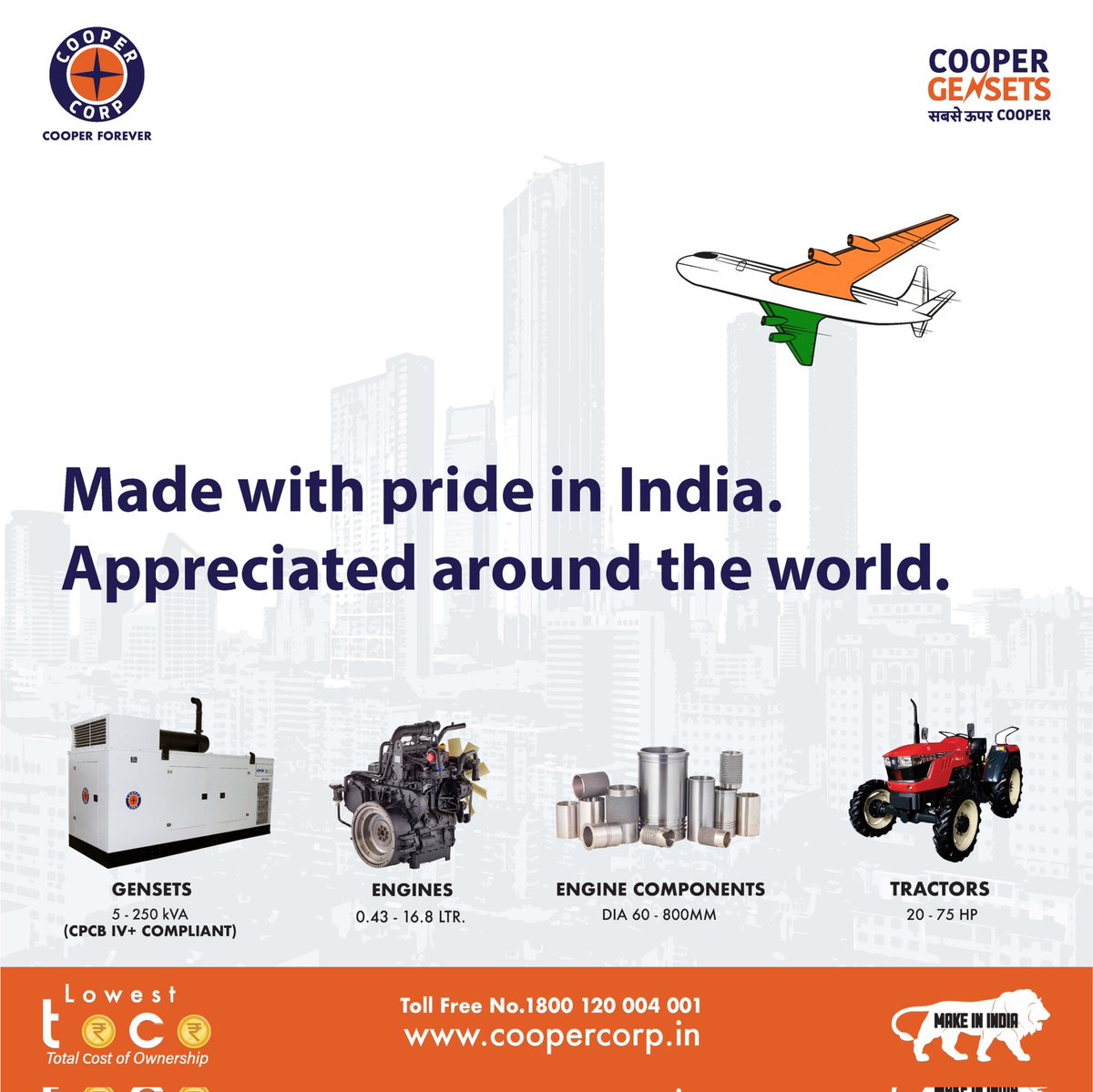 Cooper Corp: Symbolizing the excellence and heritage of Indian craftsmanship.

#SabseOoperCooper
#MadeInIndia
#coopercorp
#CooperGenset