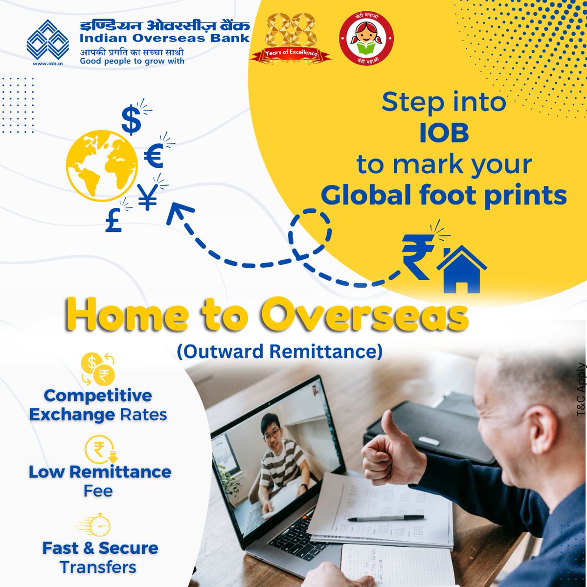 Sending money abroad? Make it quick and easy with IOB’s Outward Foreign Remittance services! Secure, efficient, and hassle-free transfers to any corner of the world. Experience banking that goes the distance. #IOBOutwardForeignRemittance #IOB #IndianOverseasBank #DFS #RBI