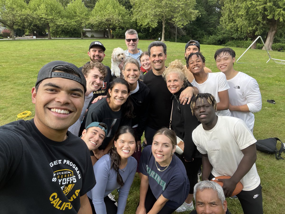 This picture is about Teamwork! Here’s the story. We were playing volleyball today and one of the guys put his wedding ring in his shoe. Items were moved to make room to play. The ring was lost in this big grass field. With a little bit of faith, determination, teamwork (we