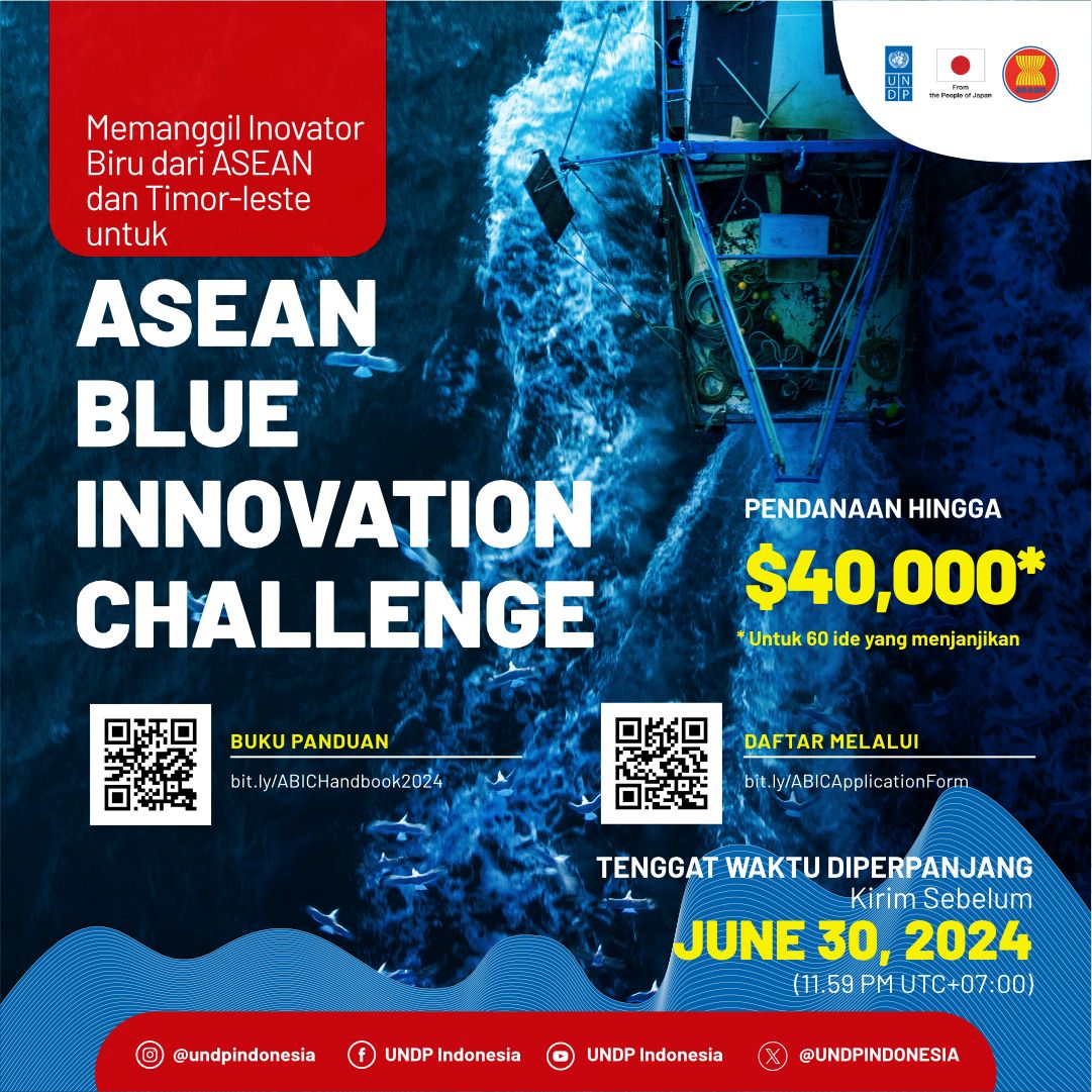 UNDPIndonesia's tweet image. Kabar gembira kepada para innovator!

Pendanaan hingga $40,000 masih menanti anda

Tenggat waktu dari kompetisi ASEAN Blue Innovation Challenge diperpanjang hingga Juni, 30 2024. Bahkan, registrasinya sekarang lebih ringkas.

Daftar segera! bit.ly/ABICApplicatio…