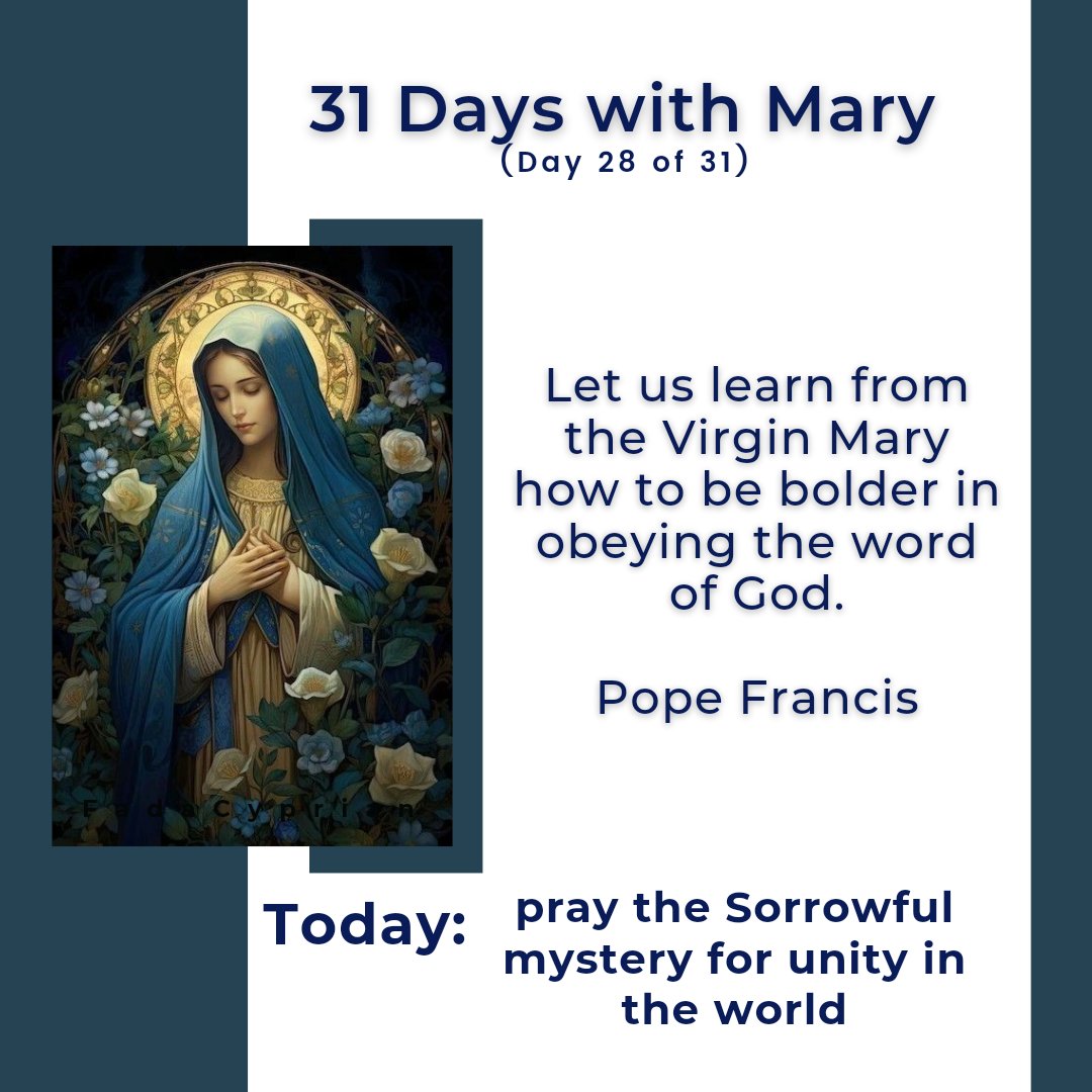 Day 28 of 31:
Pray the Sorrowful mystery for unity in the world.
#maydevotion2024 #CatholicChurch