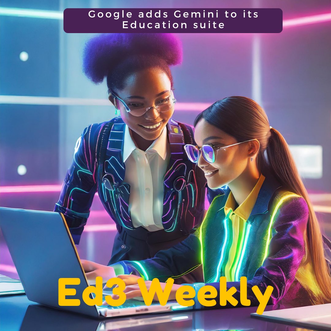 🚀 Introducing Gemini: Google’s AI for Education! 

🤖 Gemini, an AI-powered tool can create lesson plans, personalize instruction, and more. Is this the future of teaching and learning?

👀 Read more in the latest issue of @Ed3Weekly

#GoogleForEducation #AIinEducation #web3