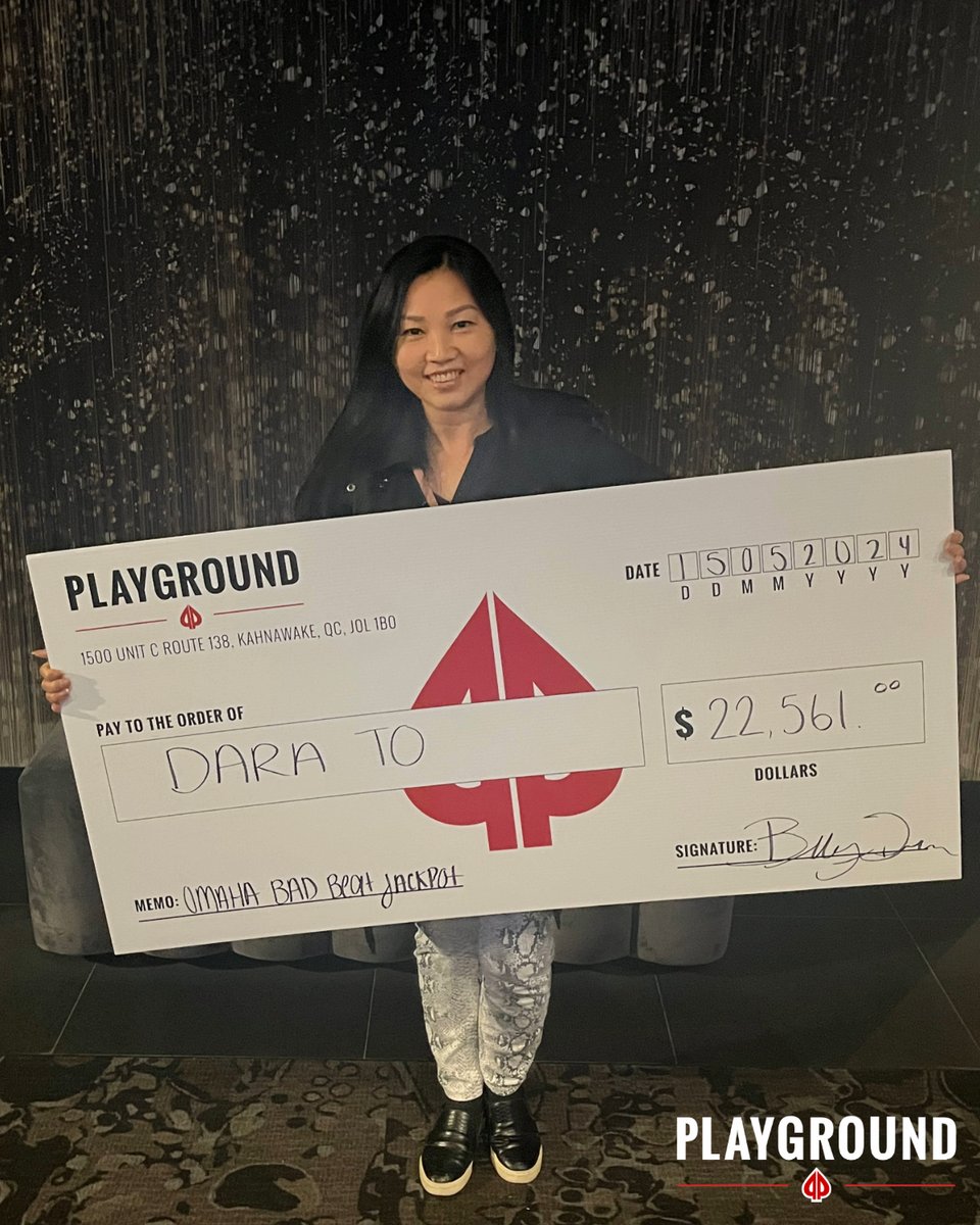 Congrats again to Steven and Dara, our big Omaha BBJ winners from May 15! They picked up their winnings recently along with the other lucky winners! The Omaha BBJ is over $28K and the Bad Beat Jackpot is closing in on $1,100,00! Will they be won before the Summer Million?