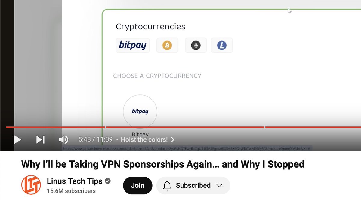 #paywithlitecoin in the latest LinusTechTips video