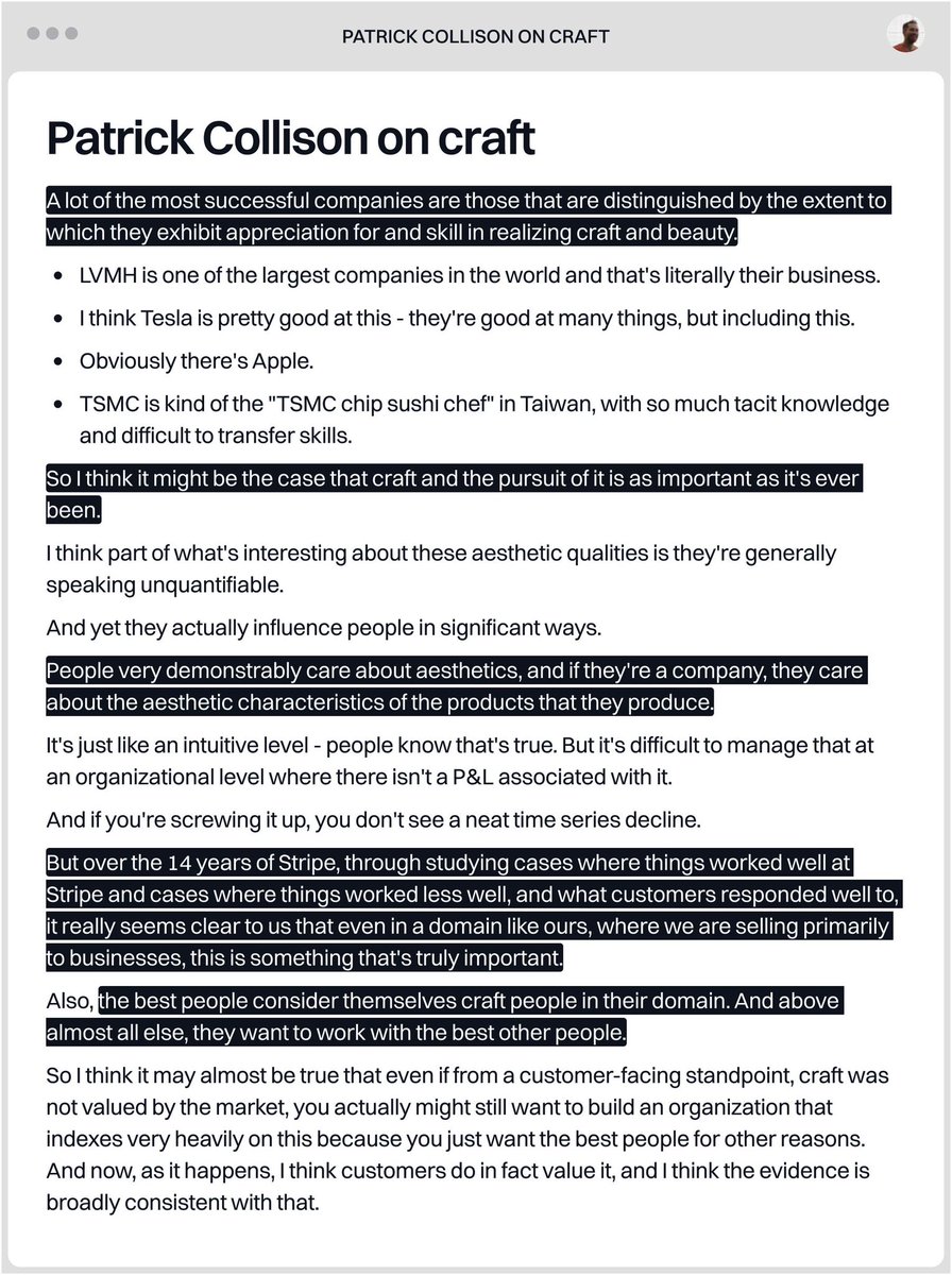 Patrick Collison on craft