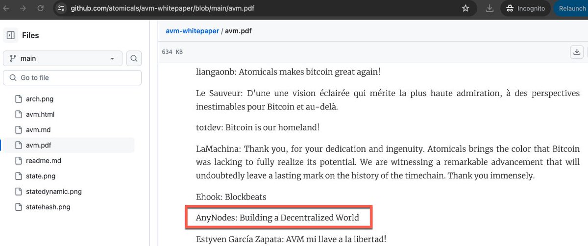 Here we go! 🚀🚀🚀
#AVM #Bitcoin #Atomicals #AnyNodes