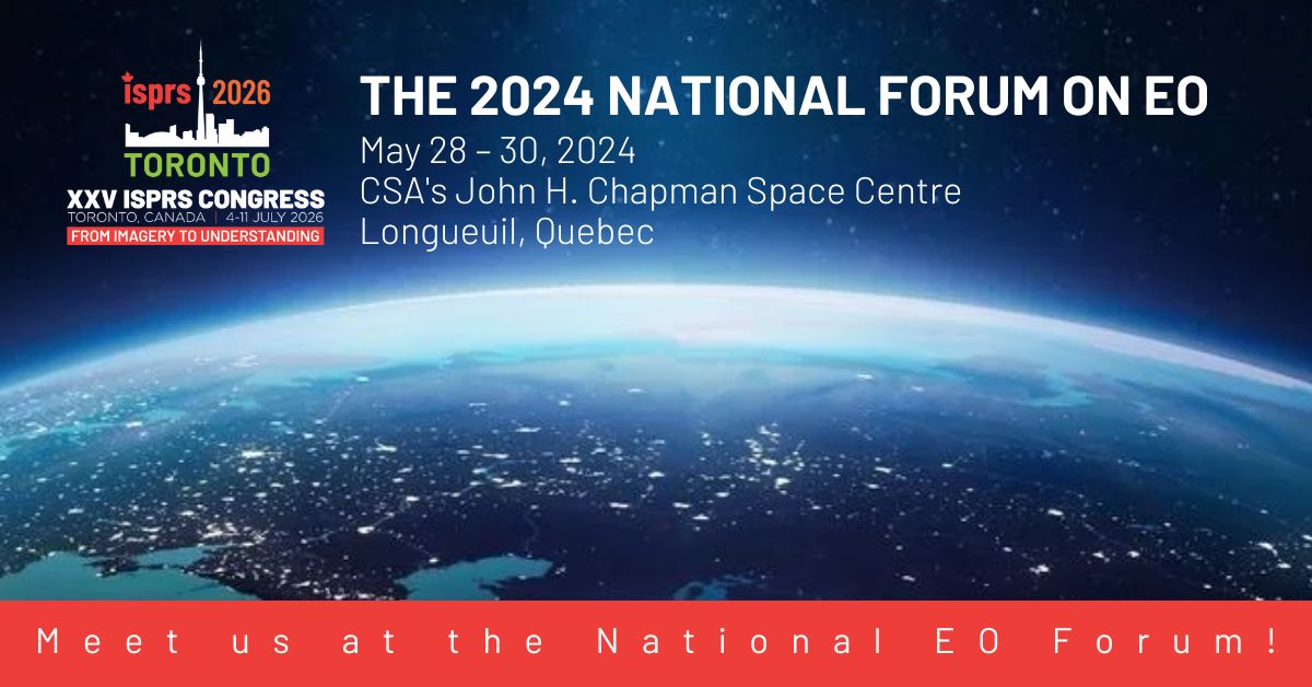 Excited to announce that we will be attending the 2024 National Forum on EO from May 28-30 at the CSA's John H. Chapman Space Centre in Longueuil, Quebec! Meet the ISPRS 2026 Congress Director and Committee members and learn more about our 2026 Congress. #ISPRS2026 #EOForum2024