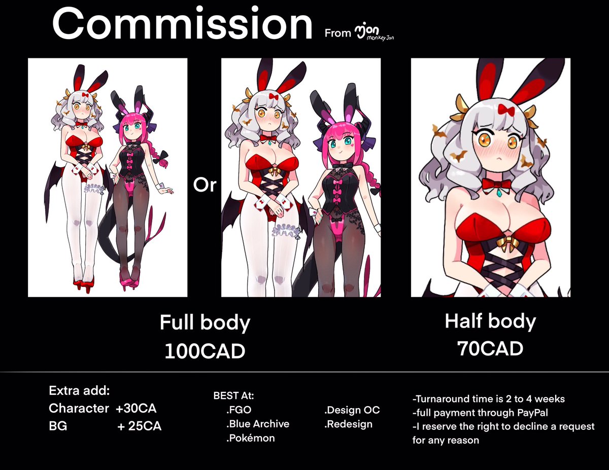 Commission open! Now work is not so busy. I can final work on your commissions! DM me if you want to commission me! If I havn’t reply you, that means I am still on other’s commission. But worry not, I will reach you are next!