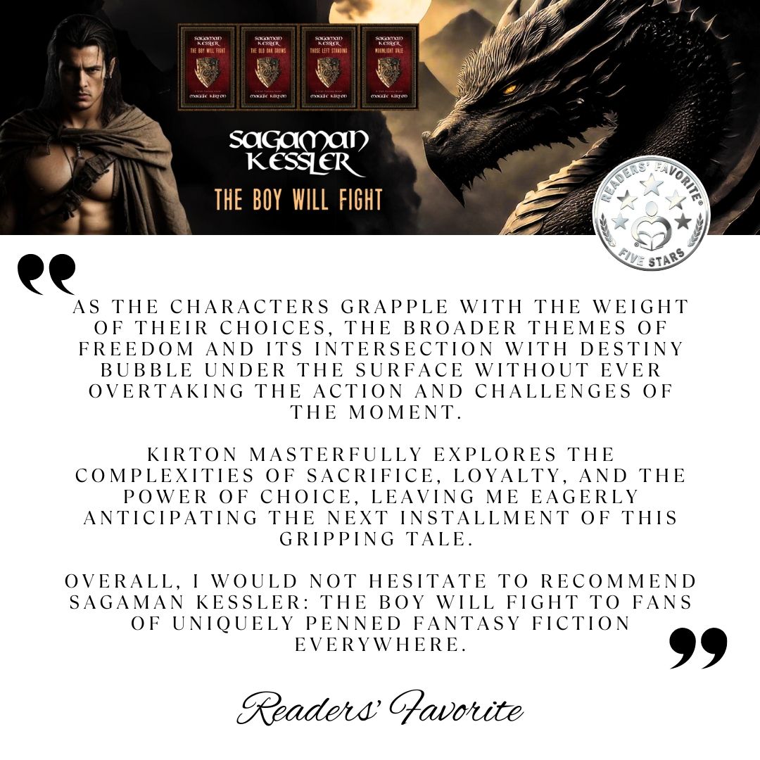 #ReadersFavorite Reviews Book 1 of the Sagaman Series.
For fans of The Lord of the Rings, Game of Thrones and The Witcher - #mustread
mybook.to/sagamankessler1

#sagamanseries #fantasyforadults #fantasy #kindlebooks #IARTG
#bookboost #GOT @LiteraryTitan #bookaward