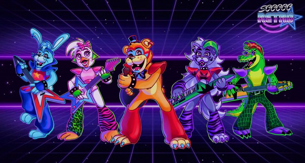 soooooretro's tweet photo. In love with the security breach cartoon style its SO cute ✨️
#fnaf #securitybreach #fnafsb #fnaffanart #securitybreachfanart #sbanimated #sbcartoon #glamrockfreddy #glamrockbonnie #glamrockchica #roxannewolf #montgomerygator https://t.co/0SrES3qlWq