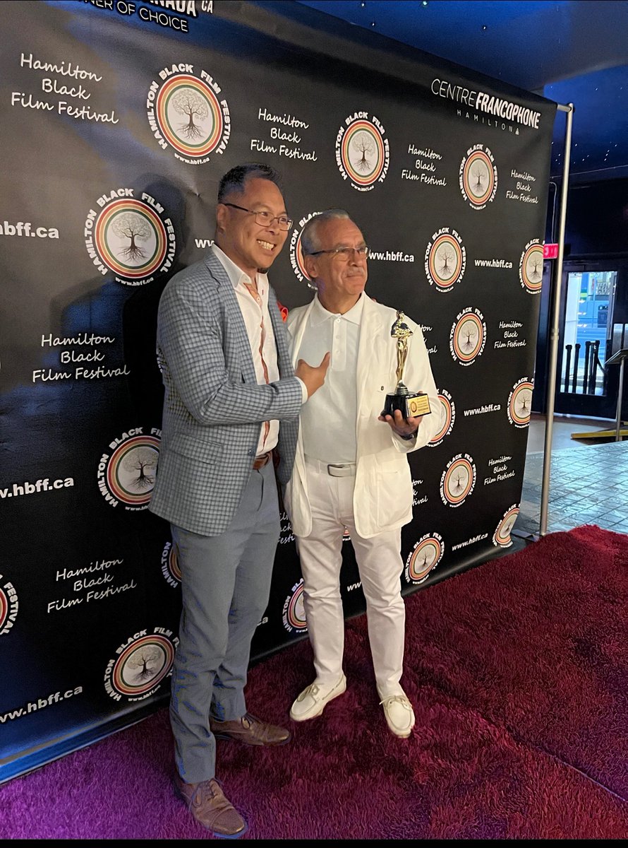 Thanh Campbell on Ref carpet with Patrick Baucelin, produce and director “The Colour Of Slavery”