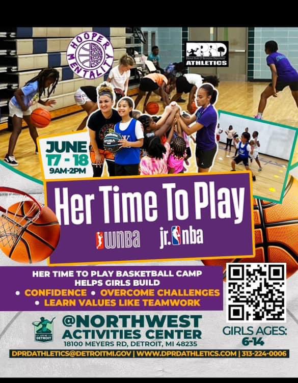 We’re back in Detroit for YEAR THREE of our Her Time to Play camp with @DetroitParksRec! Can’t wait to see all of our Hoopers!