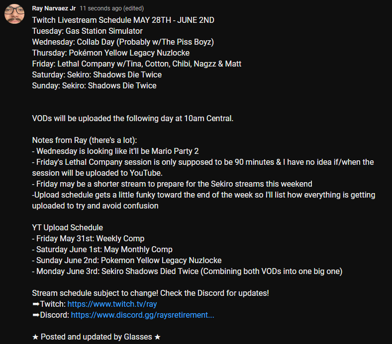 Will Rays Stream Be On Youtube? on X: “Twitch Livestream Schedule