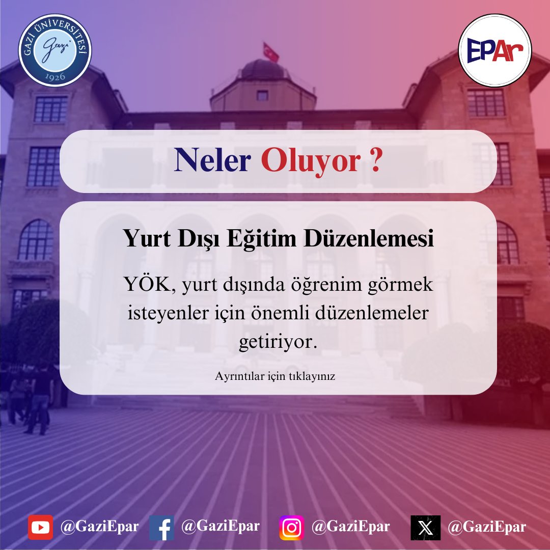 Gazi Üniversitesi Eğitim Politikaları Uygulama ve Araştırma Merkezi olarak yapmış olduğumuz "Neler Oluyor?" başlıklı mart ayı Bültenimize   gazi-epar.gazi.edu.tr/view/page/2956 … bağlantısından ulaşabilirsiniz