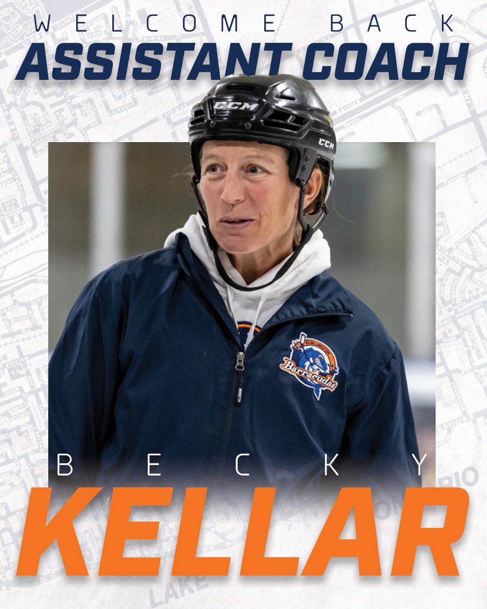 We’re thrilled to have PWHL broadcaster & Hockey Canada alumni Becky Kellar back on our bench for the 2024-2025 season! Coach Kellar returns for her 3rd season as she continues to share her wealth of knowledge & experience with our team! 🧡💙

#RollCudas #Repeat