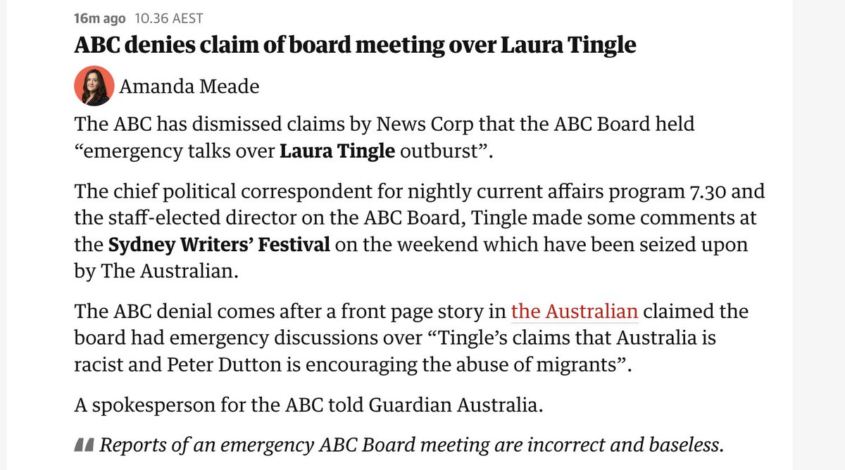 The ABC says reports of an emergency board meeting are baseless.