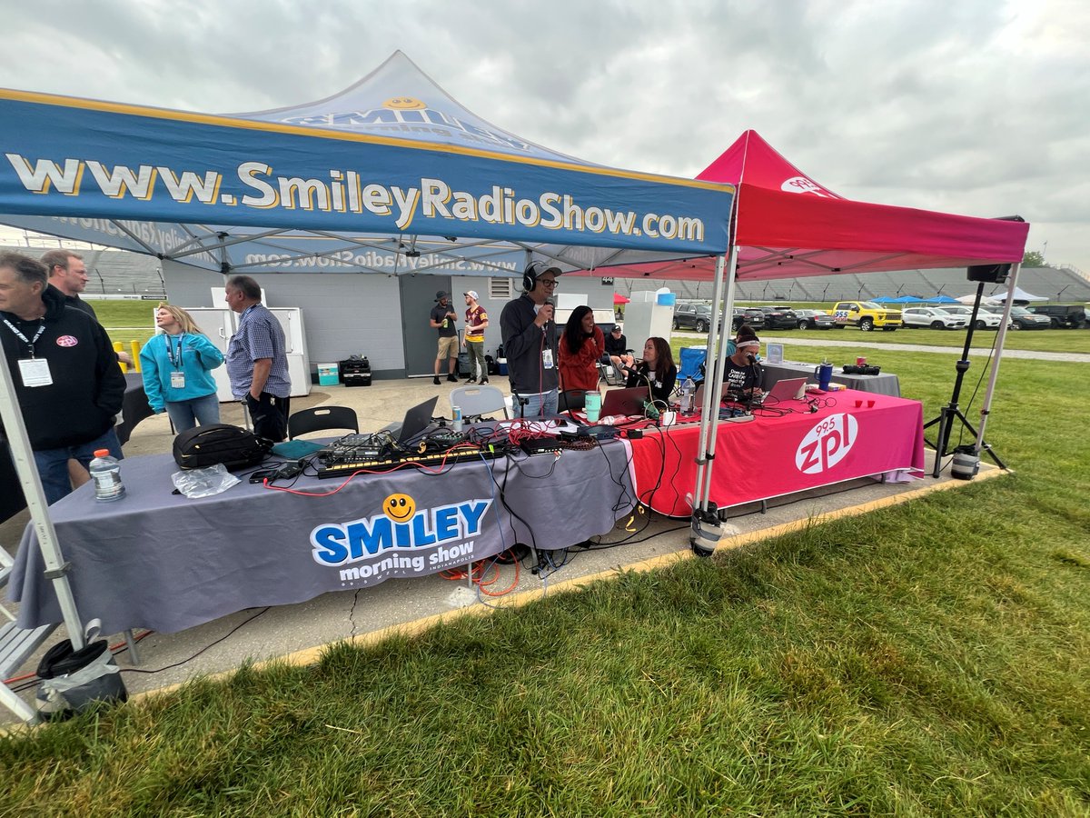 Tieline's tweet photo. More pics of the #Tieline ViA being used by the Smiley Morning Show for a #liveremote #broadcast at the #Indy500 on Carb Day. #WZPL #Cumulus #995zpl #SmileyRadioShow https://t.co/OLS9MOJutf