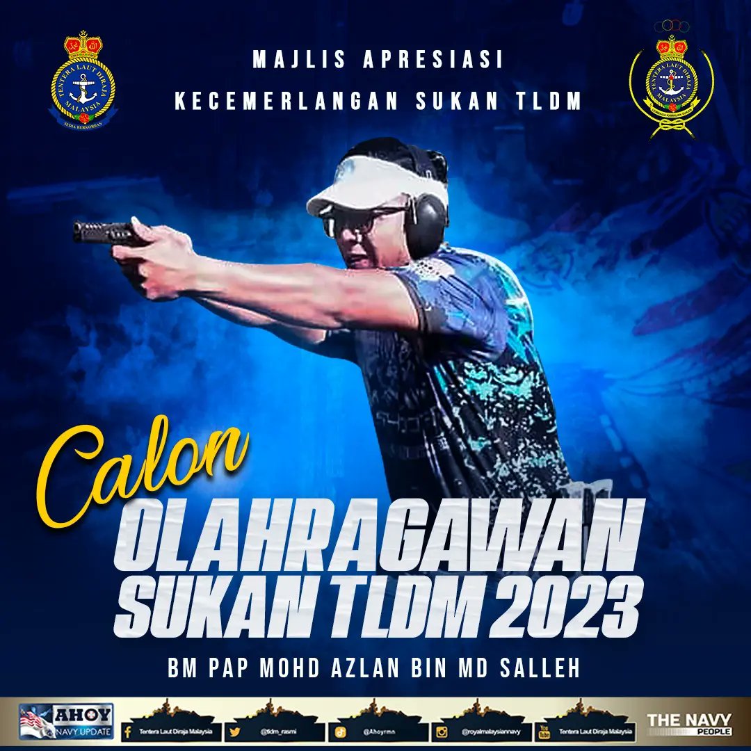 tldm_rasmi's tweet photo. BM PAP Mohd Azlan bin Md Salleh telah tercalon dalam kategori Olahragawan Sukan TLDM 2023.
Berbaki 5 hari lagi untuk keputusan diumumkan semasa Majlis Apresiasi Kecemerlangan Sukan TLDM yang akan diadakan pada 2 Jun 2024 di Pangkalan TLDM Lumut.
#FitNavy
#ISG14
#TLDM90 https://t.co/2XlgCZTsJM