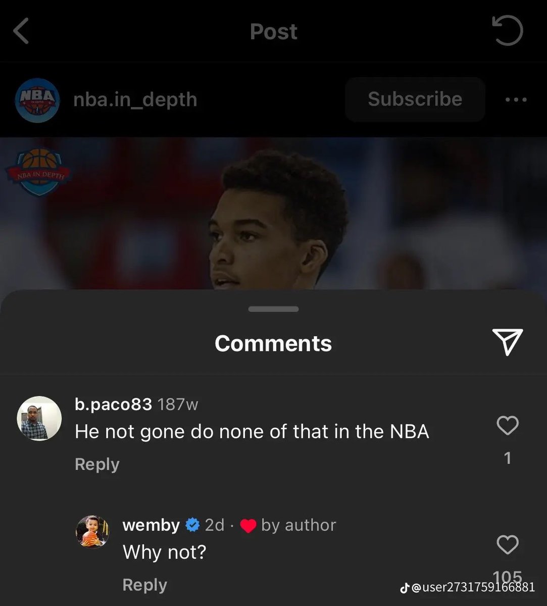 ykb_app's tweet image. Wemby cooked that man 😭