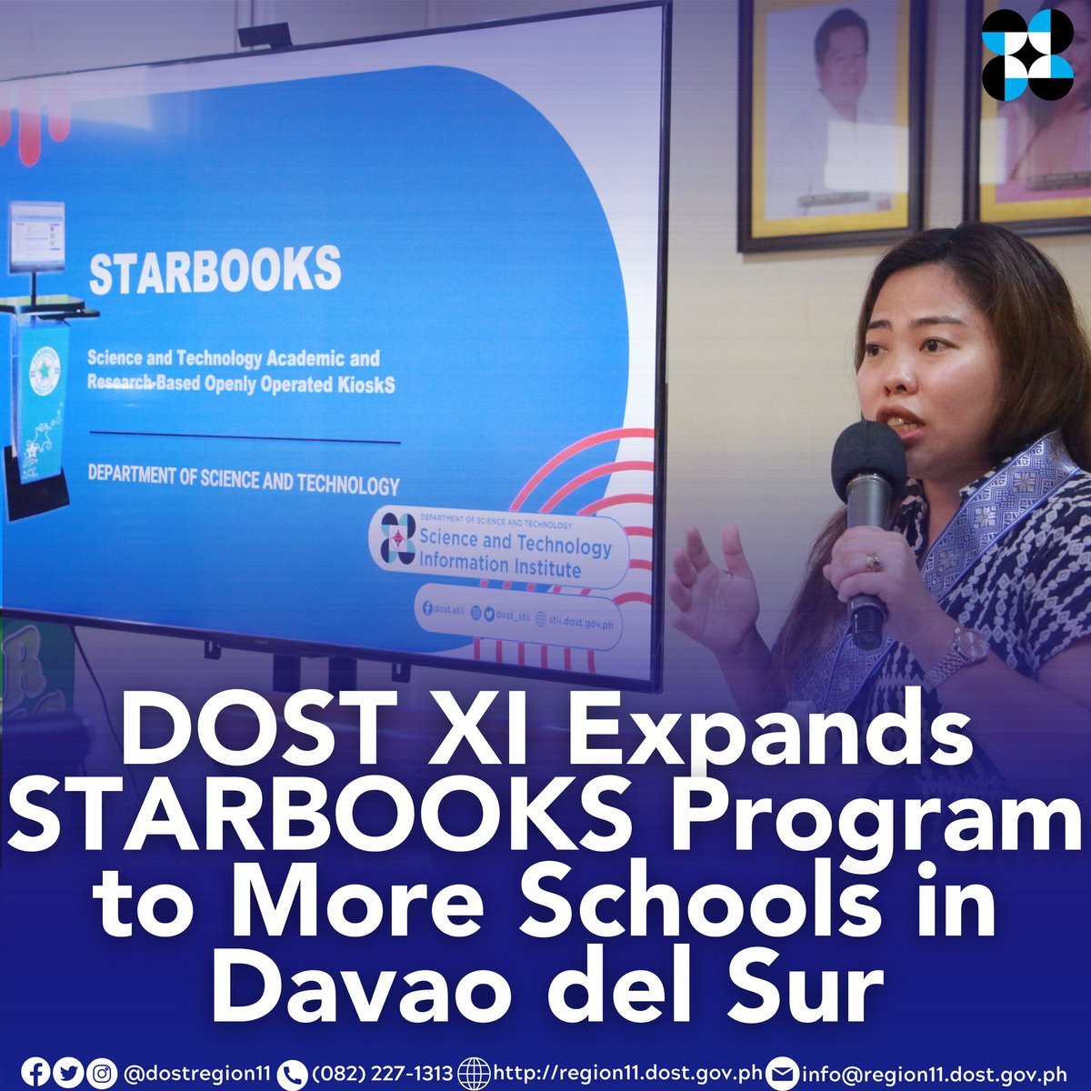 The DOST XI & Provincial S&T Office in Davao del Sur signed a Memorandum of Understanding (MOU) with Davao del Sur State College-Digos Campus & Balnate Elementary School in Magsaysay, Davao del Sur to deploy STARBOOKS.
Read the full story here: bit.ly/3U95auD
#STARBOOKS