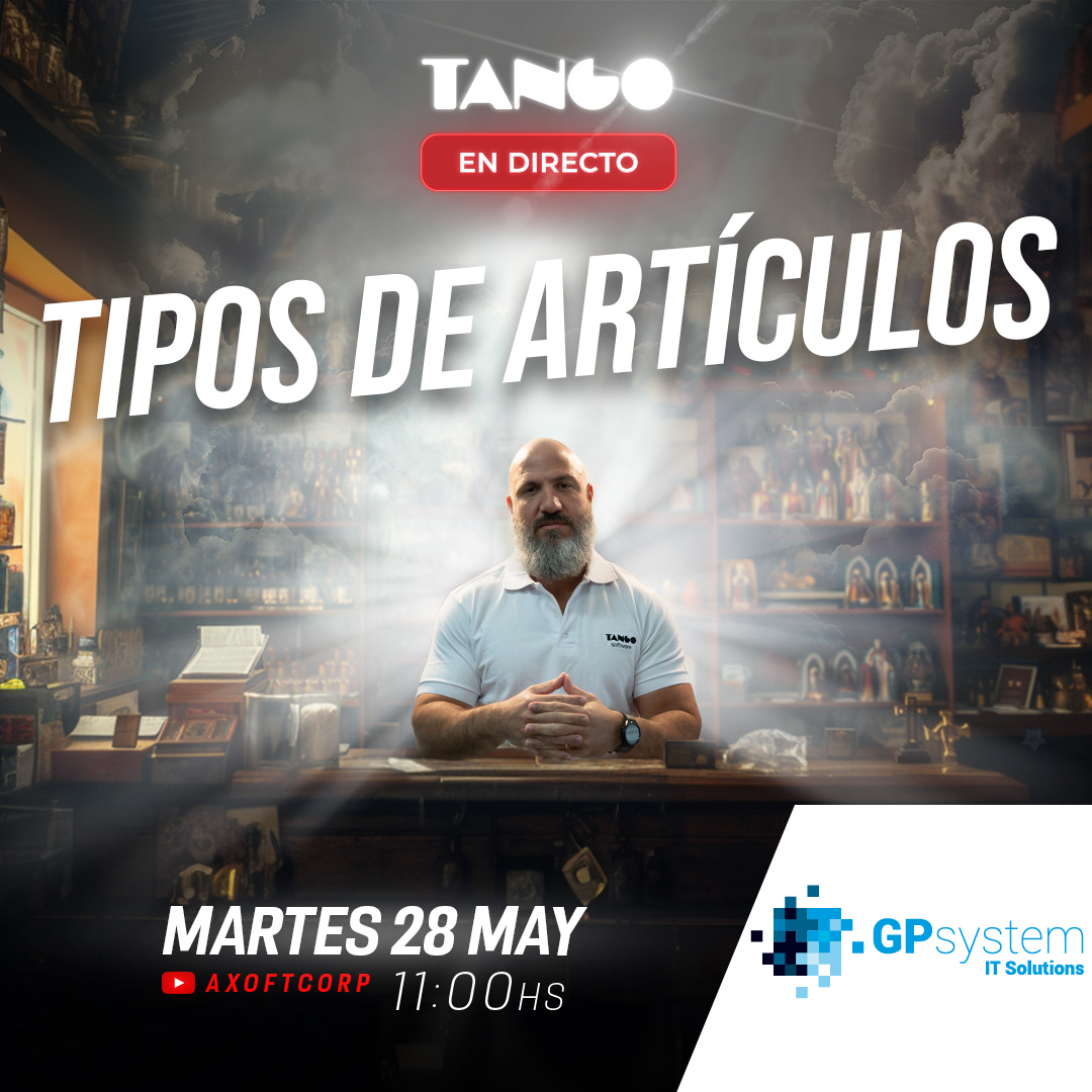 gpsystemit's tweet image. #TangoEnDirecto 👉 Te esperamos mañana martes a las 11hs en el directo “Tipos de artículos”, donde veremos la definición de los artículos con escala, parámetros, movimientos y administración de precios.

🔴 YouTube: &quot;Tango Software - Axoft&quot;

#TangoSoftware #LaRebeldiaDeCrecer