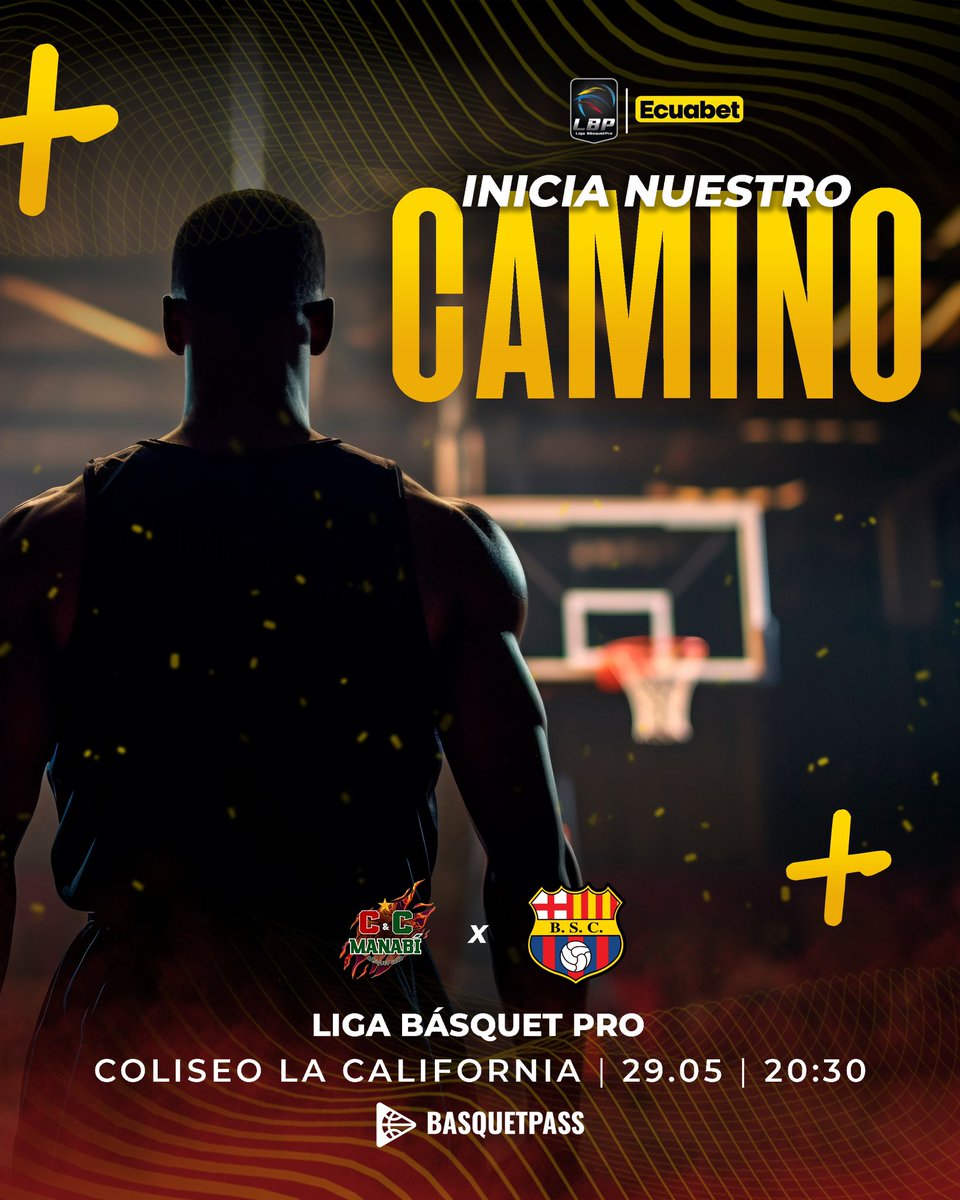 ¡𝗗𝗲𝗯𝘂𝘁 𝗲𝗻 𝗹𝗮 𝗟𝗶𝗴𝗮 𝗕𝗮𝘀𝗾𝘂𝗲𝘁 𝗣𝗿𝗼! 💪🏻 🏀 Este miércoles visitamos a @cycmanabi por la 1️⃣º fecha del torneo. 🏟️ Portoviejo - Coliseo “La California” | 20h30. #SaltoALaGloria #BarcelonaSomosTodos 🟡⚫️