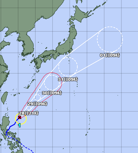 列島をかすめるT1は記憶にない...