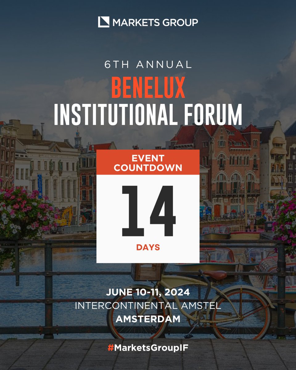 We are 2 weeks away from the highly anticipated Institutional Forum in Benelux region! Join the 6th Annual Benelux Institutional Forum and gain the latest industry updates. Register now ➡️ marketsgroup.org/forums/benelux… #marketsgroupAmsterdam