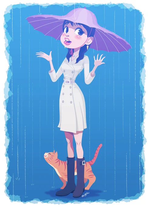 全国的に雨ですね #イラスト #illustration 