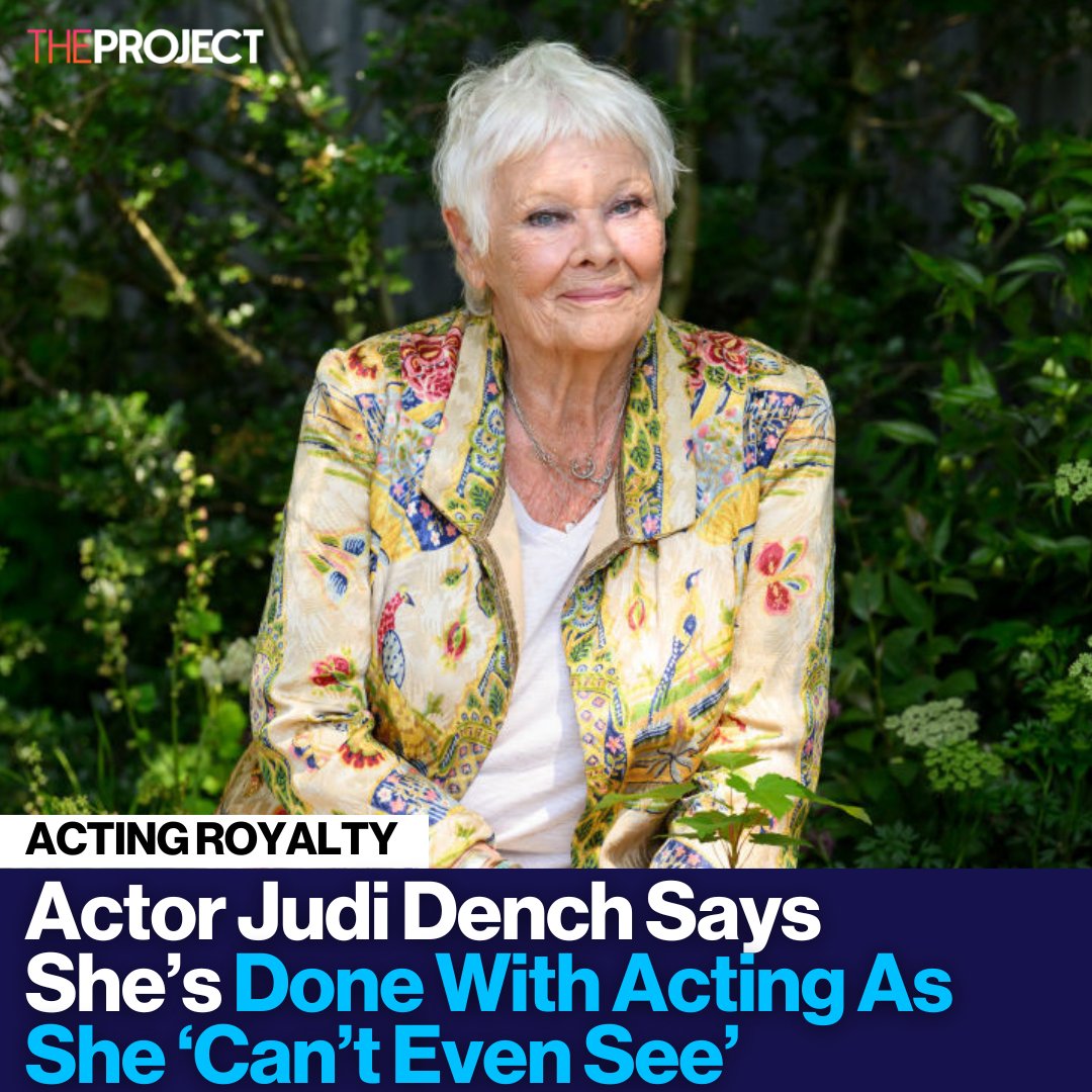 Dame Judi Dench says she has no plans for any more acting jobs as she 'can't even see'.

READ MORE: brnw.ch/21wKbKN