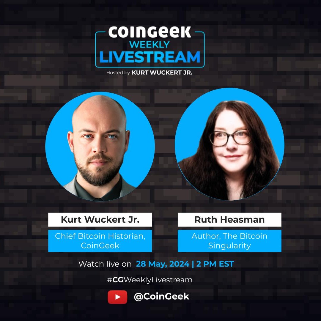 Join Kurt Wuckert Jr. LIVE as he welcomes @RuthHeasman, author of the new book The Bitcoin Singularity. Ruth is the Owner of Ruth Designs Digital and a Co-Founder of Women of BSV. Set your reminder: youtube.com/live/8BcJplBGv…