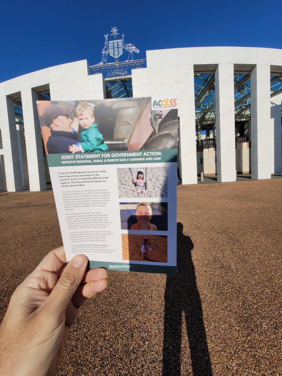 georgiedent's tweet photo. Every child - regardless of postcode - should have access to quality early learning and care. 

Today @the_parenthood is in Canberra leading a group of 50+ rural &amp; regional organisations to launch the Access for Every Child Coalition.  

#OzEarlyEd 

https://t.co/1cjy8E6kIN https://t.co/VaLwWeQ2CN
