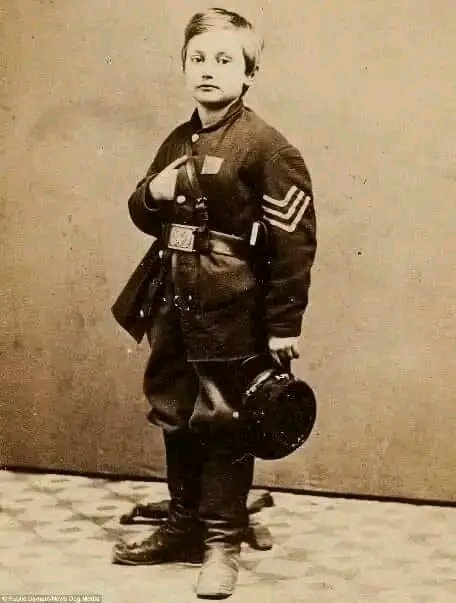 @CollinRugg In May of 1861, 9 year old John Lincoln 'Johnny' Clem ran away from his home in Newark, Ohio, to join the Union Army, but found the Army was not interested in signing on a 9 year old boy when the commander of the 3rd Ohio Regiment told him he 'wasn't enlisting infants,' and