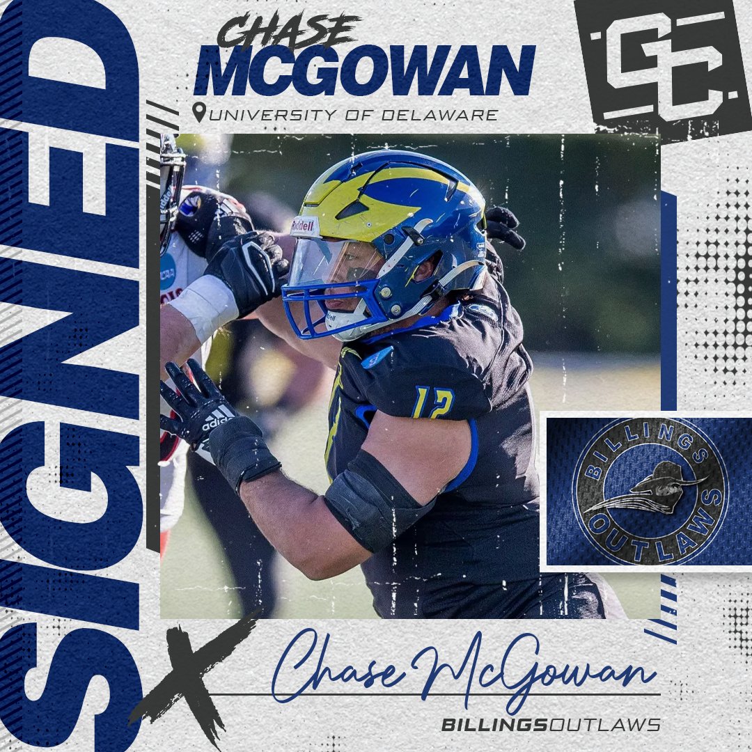 Congratulations to our #TGCathlete DL Chase McGowan for signing with the Billings Outlaws of the AFL. The Captain brings leadership, determination and youth to a Billings team looking to make a playoff run. #thegridironcrew #AFL #billingsoutlaws #ironmanfootball @iam_chase12